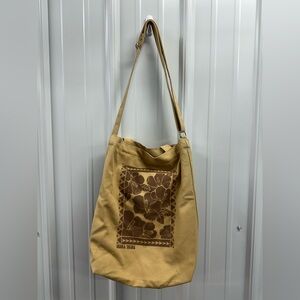 Canvas Crossbody Shoulder Bag with Hawaiian Print